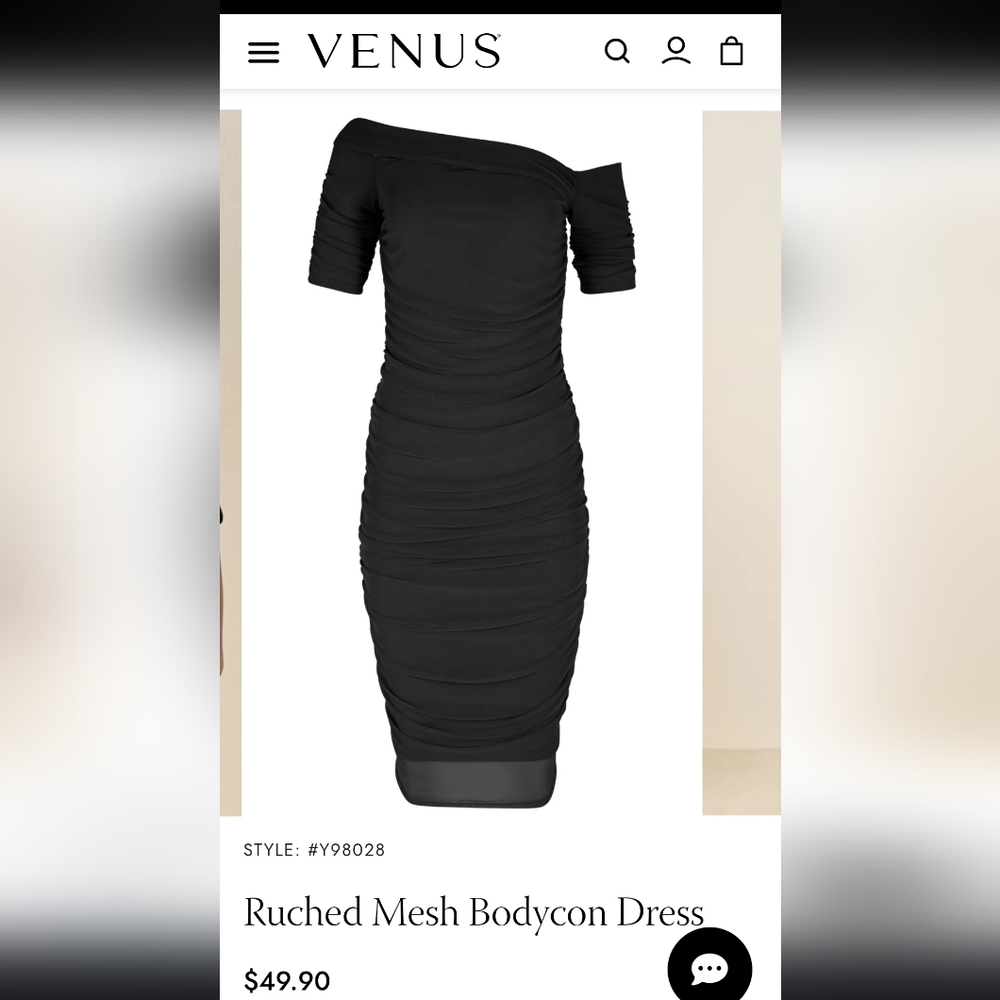 VENUS Black One Shoulder Ruched Mesh Bodycon Dress